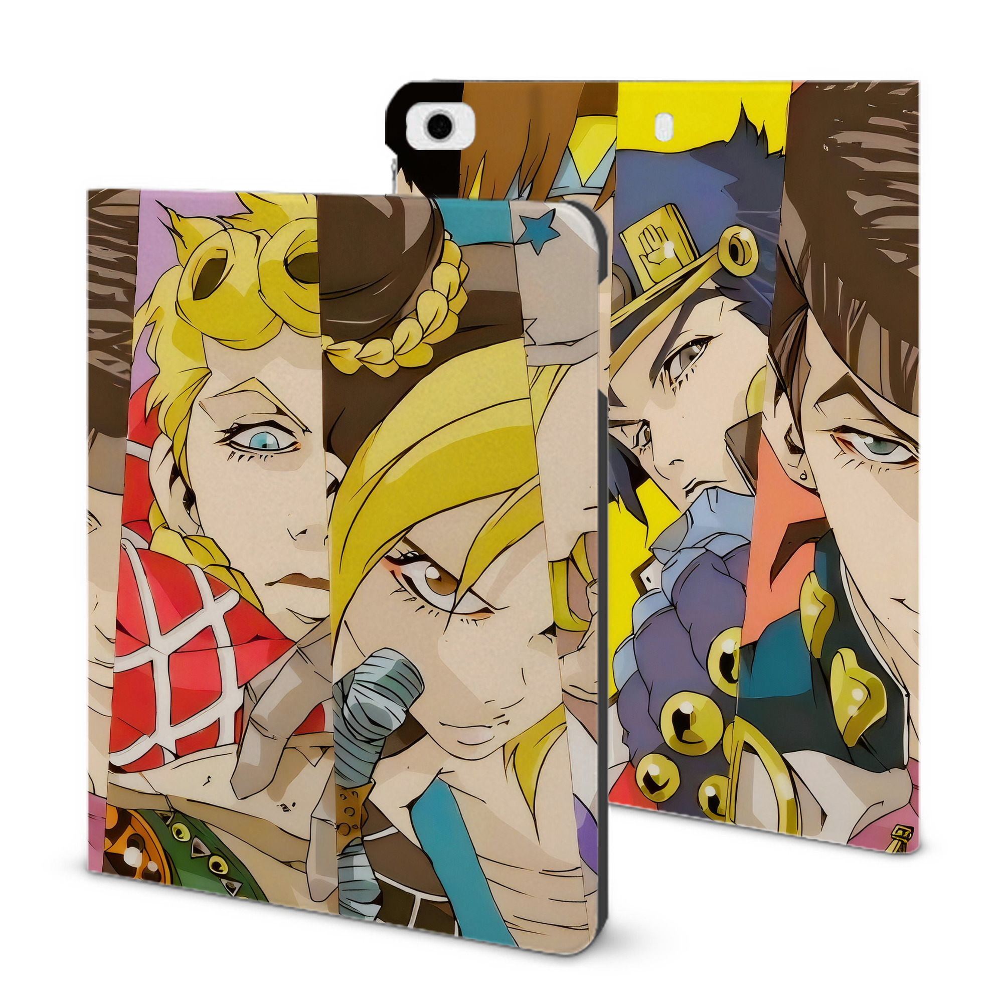 （画像用） ジョジョの奇妙な冒険 JoJo's Bizarre Adventure IPad ケース ブック型 PUレザー TPU 耐衝撃 軽量 薄型 ペン収納なし 全面保護 IPad 各モデル対応